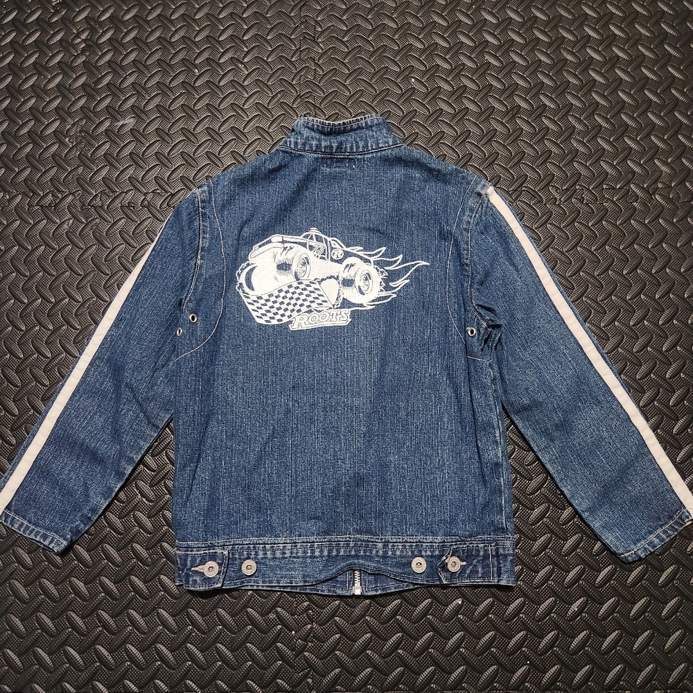 Vintage Roots Kids Blue Denim Jacket with White Accents - Picture 4 of 5